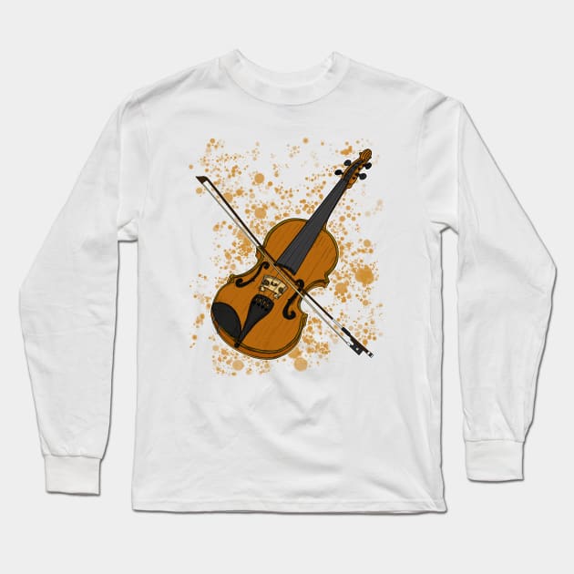 Violin Violinist String Teacher Musician Long Sleeve T-Shirt by doodlerob